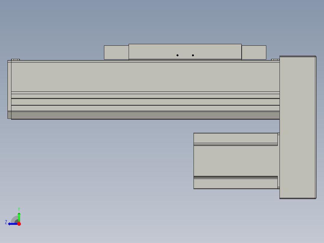 直线模组LHC17-S100-D设计图纸右视图