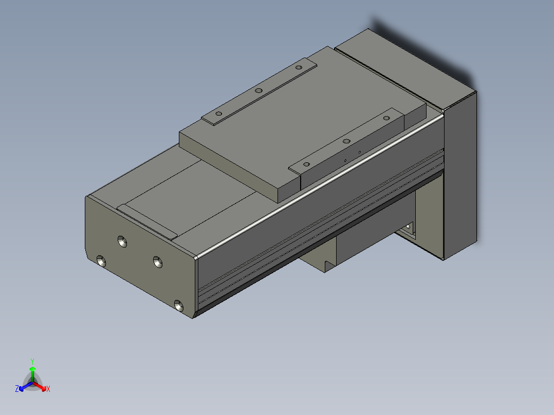 直线模组LHC17-S100-D设计图纸正等轴测图