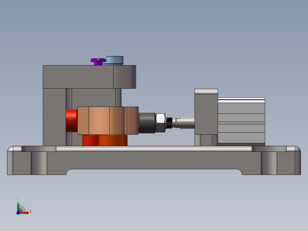 左摆动杠杆前视图