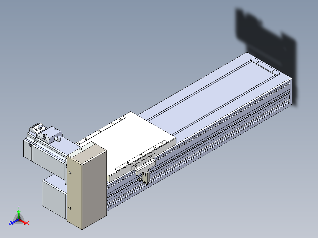 同步带全封闭直线模组TPA-HCB-120D-90-L250-RU-C-P40-N3正等轴测图