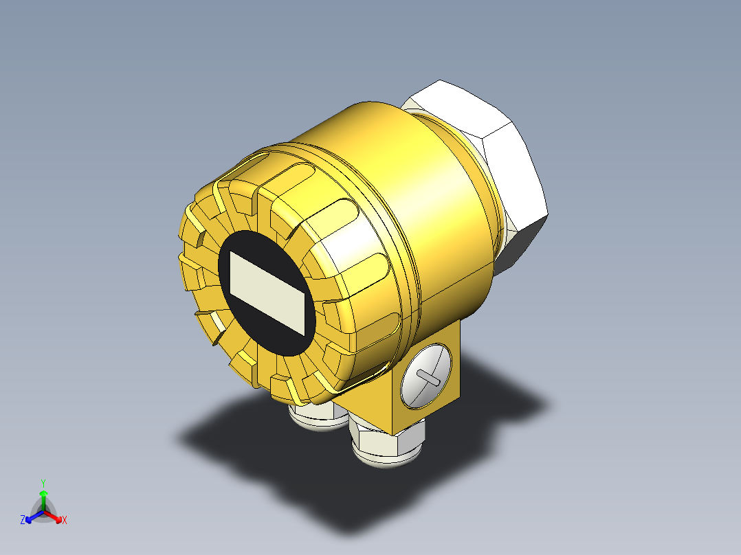 超声波设备-TRANSMITTER-RANGE-6m-19.7ft-PVDF-BODY-4-20mA-2-WIRE-HART-ATEX-NPT-THREAD主视图