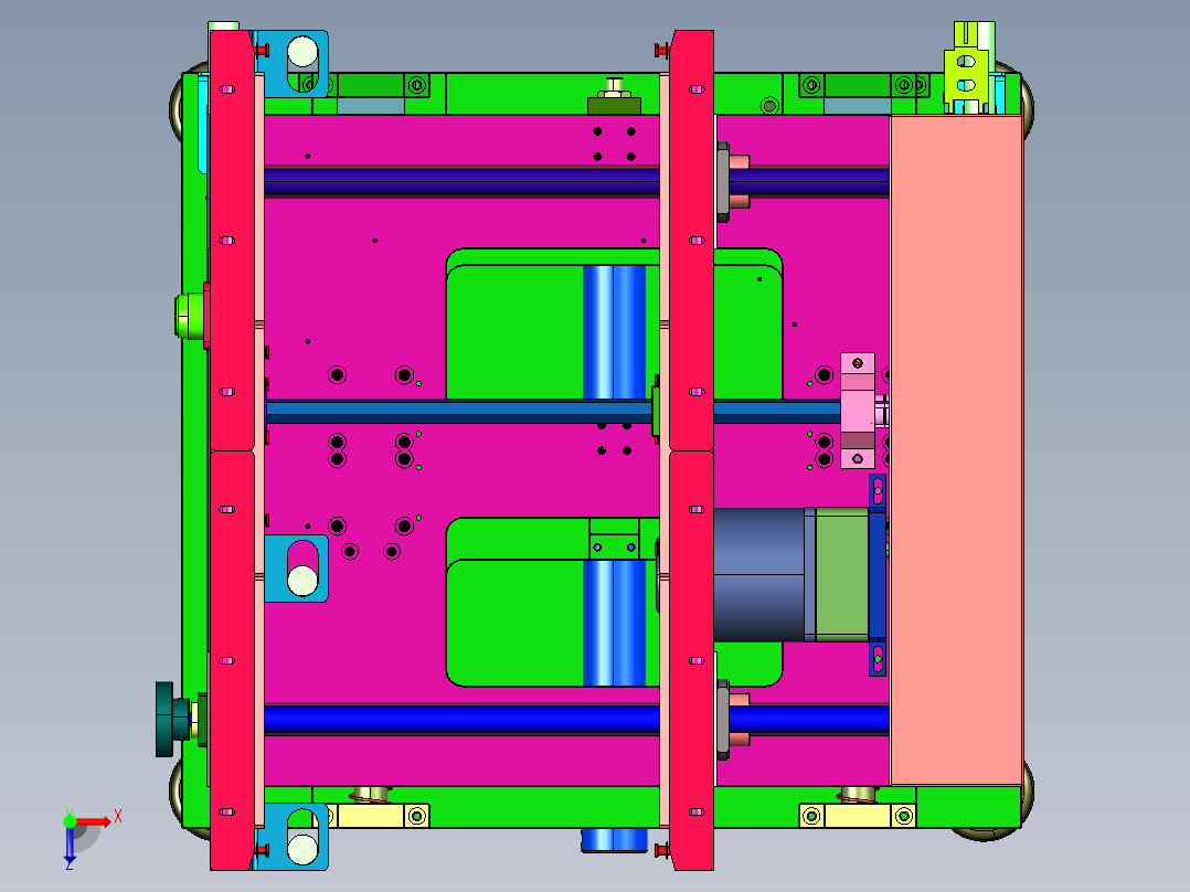 载板治具对接式传送机构俯视图