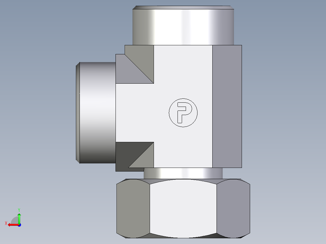 卡套式工业通用硬管接头EO_Standpipe_run_tee_EVL28LOMDCF后视图