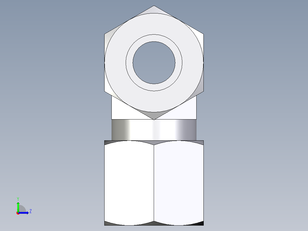 卡套式工业通用硬管接头EO_Union_tee_T08LL71左视图