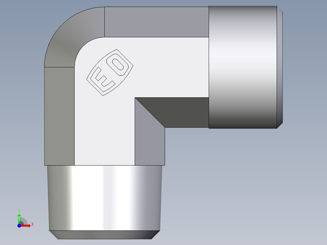 卡套式工业通用硬管接头EO_Male_stud_elbow_WE12SM71X前视图