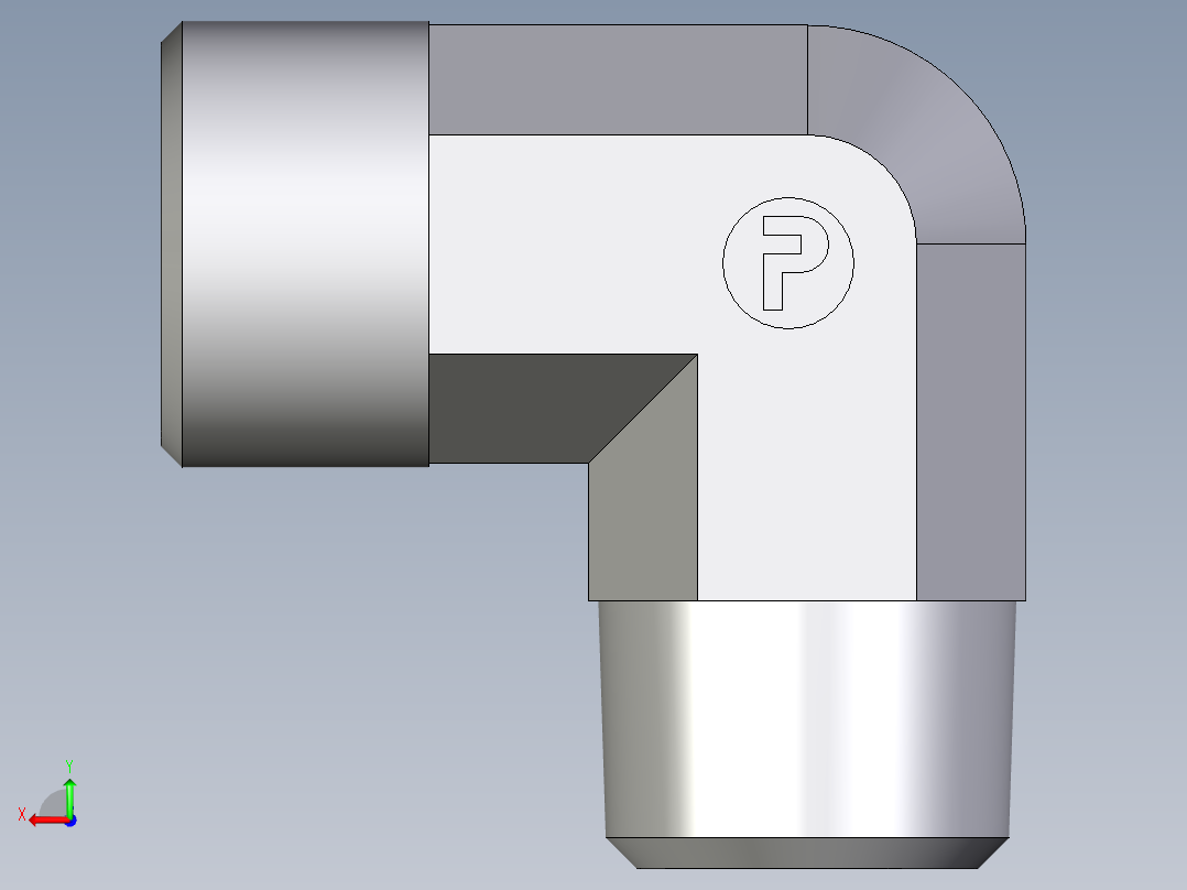 卡套式工业通用硬管接头EO_Male_stud_elbow_WE12SM71X后视图