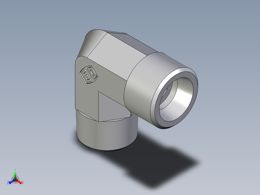 卡套式工业通用硬管接头EO_Male_stud_elbow_WE12SM71X正等轴测图