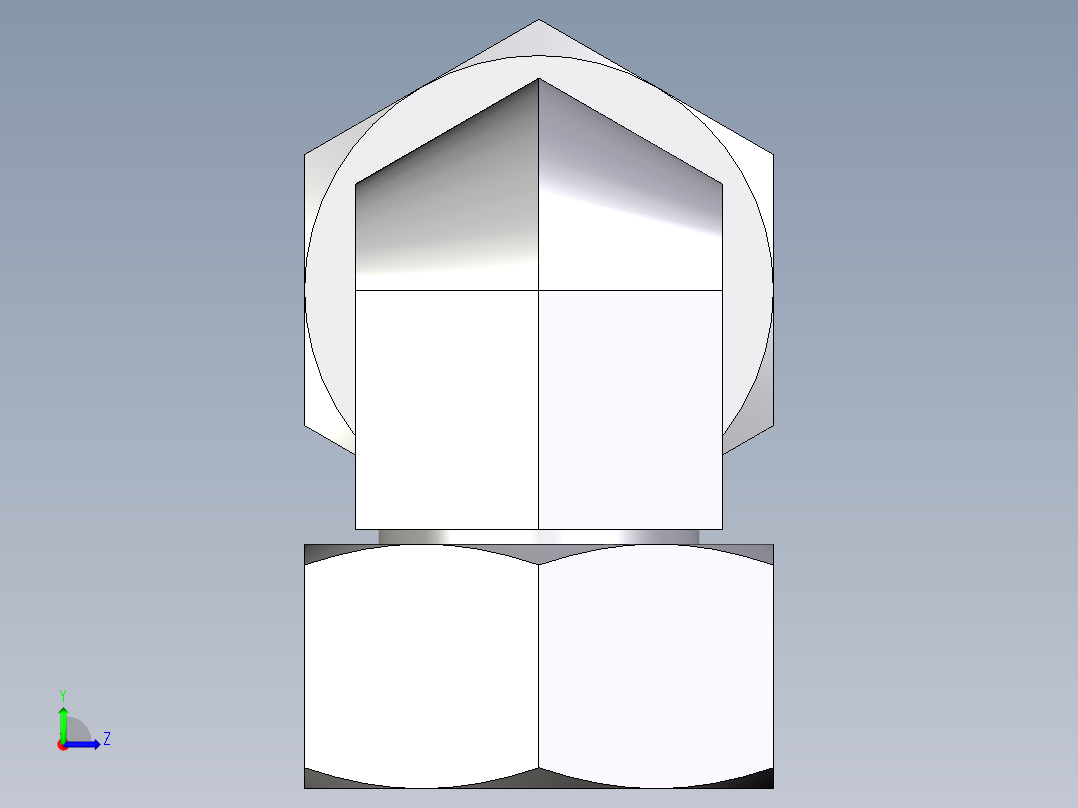 卡套式工业通用硬管接头EO_Swivel_nut_elbow_EW25ZSCF左视图