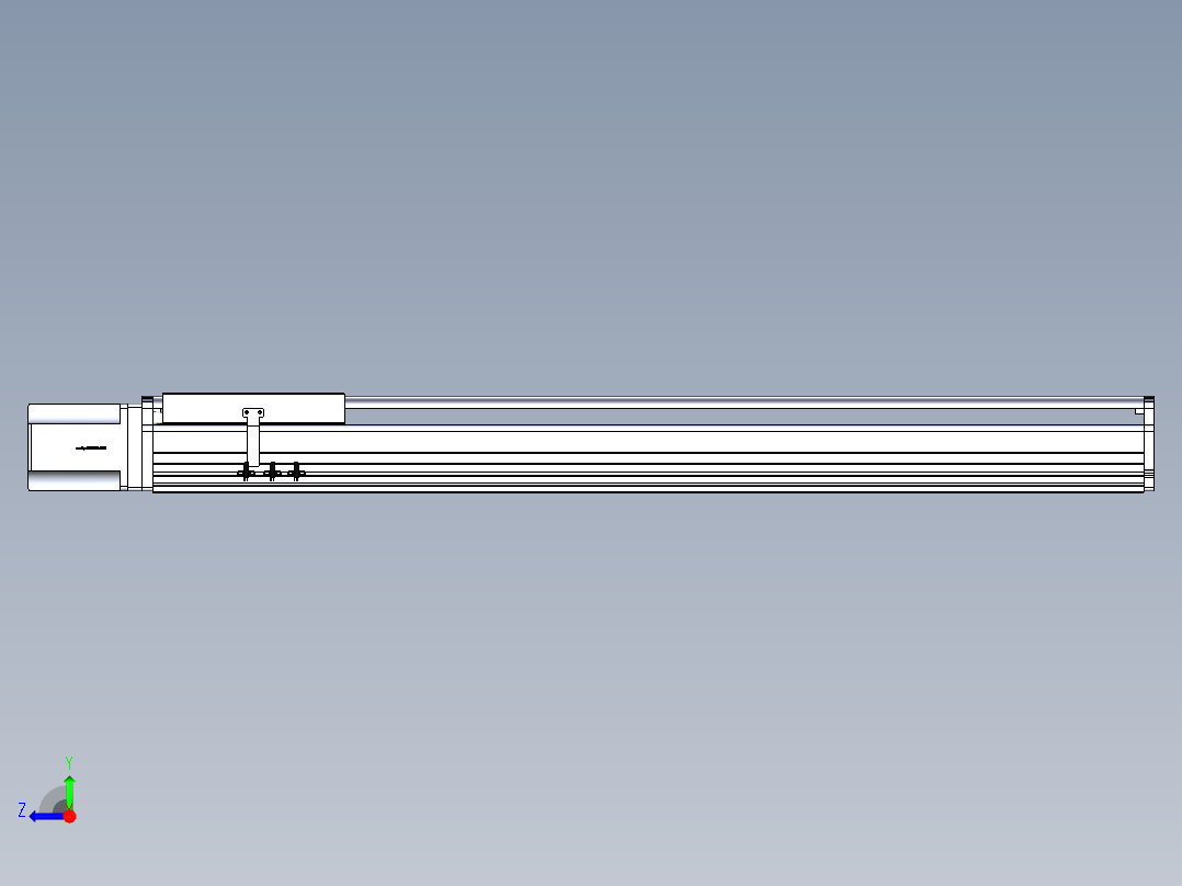 东锦丝杆传动-直线滑台模组DH270-C-L10-S1100-BC-T1000W-C3右视图