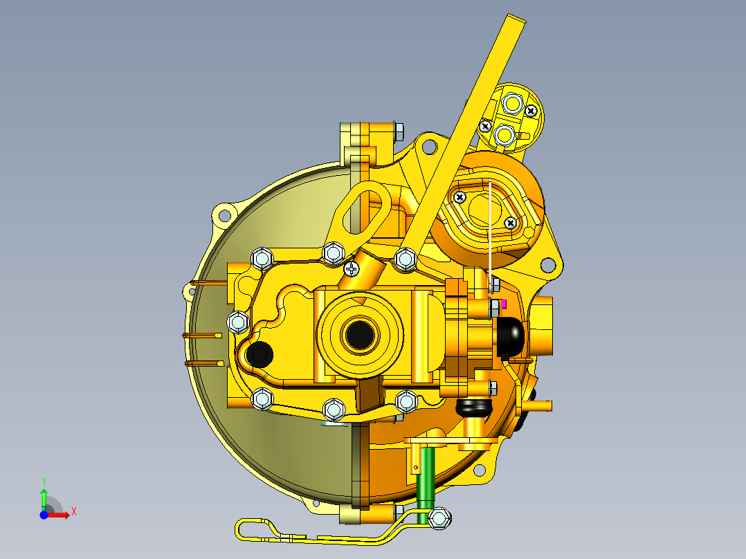 双排座车用变速箱 无内部细节前视图
