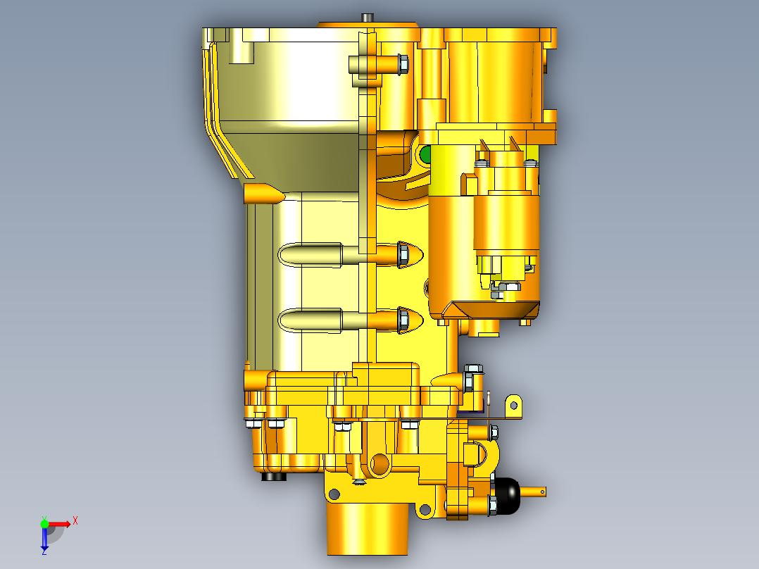 双排座车用变速箱 无内部细节俯视图