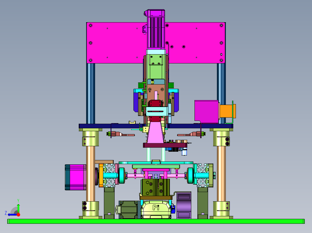 自动上下料的在线热熔装置右视图