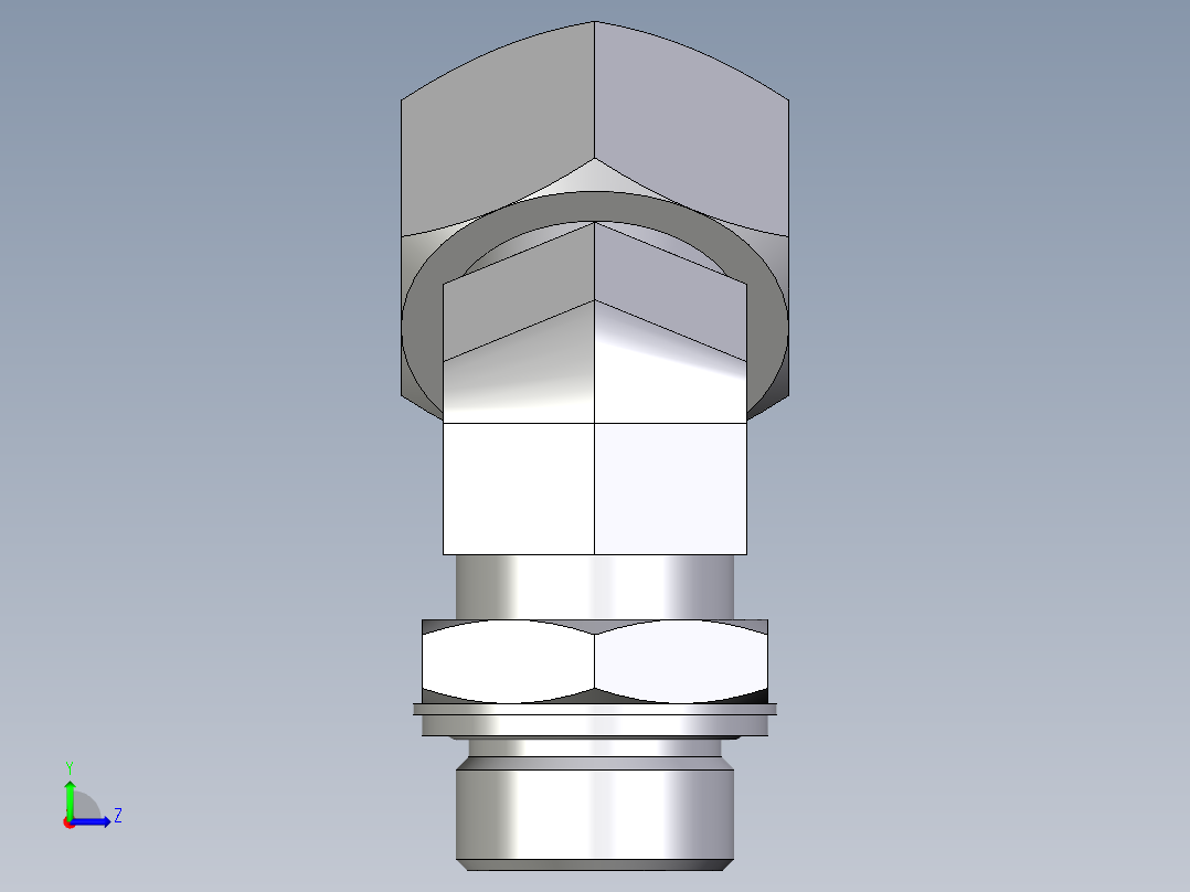 卡套式工业通用硬管接头EO_Adjustable_locknut_45_deg_elbow_VEE25ZSMCF左视图