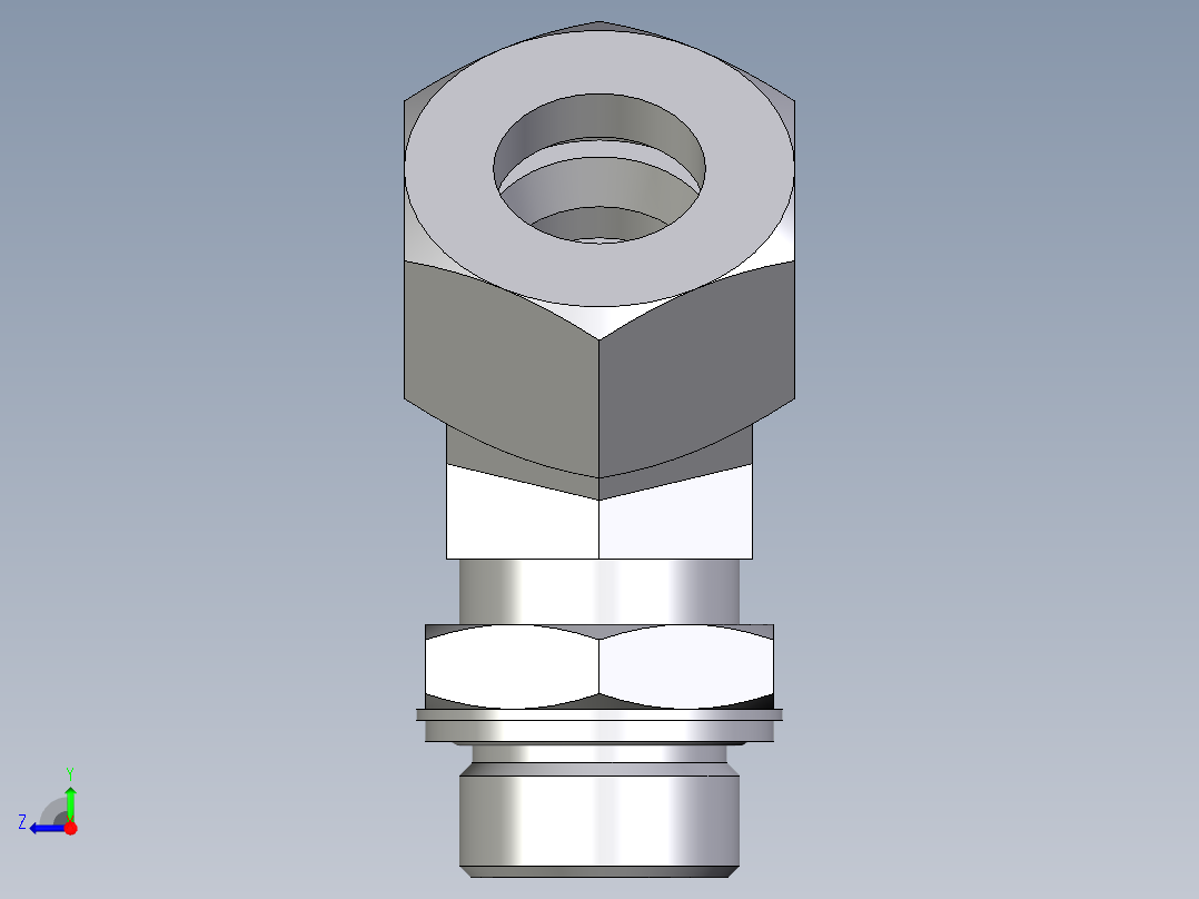 卡套式工业通用硬管接头EO_Adjustable_locknut_45_deg_elbow_VEE25ZSMCF右视图