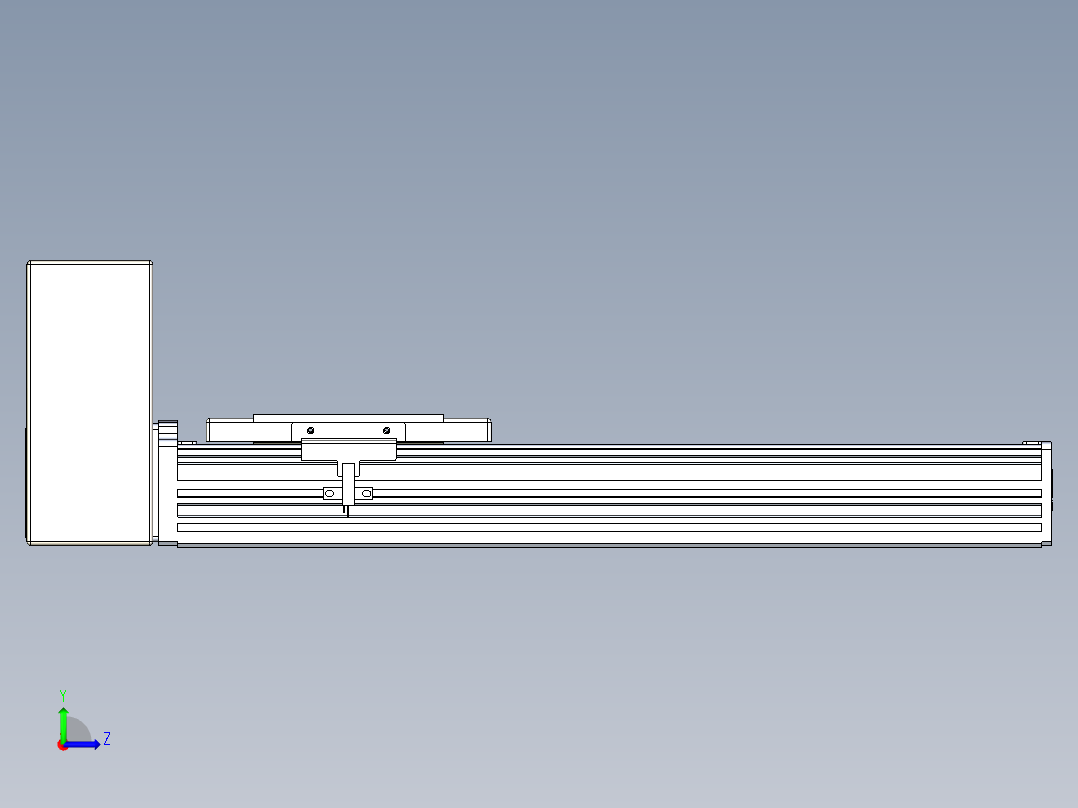 同步带全封闭直线模组TPA-HCB-110D-90-L250-RU-Y-P40-N3左视图