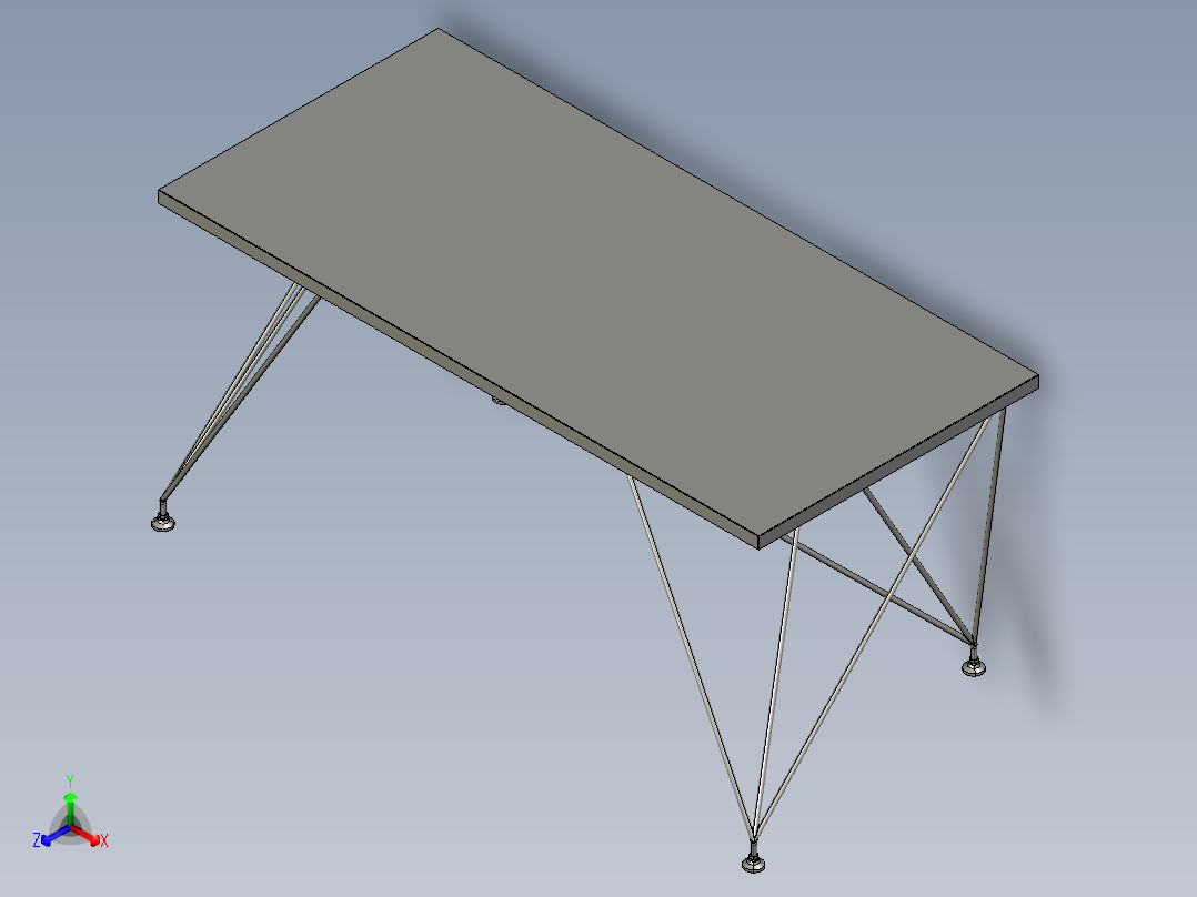 电线办公桌正等轴测图