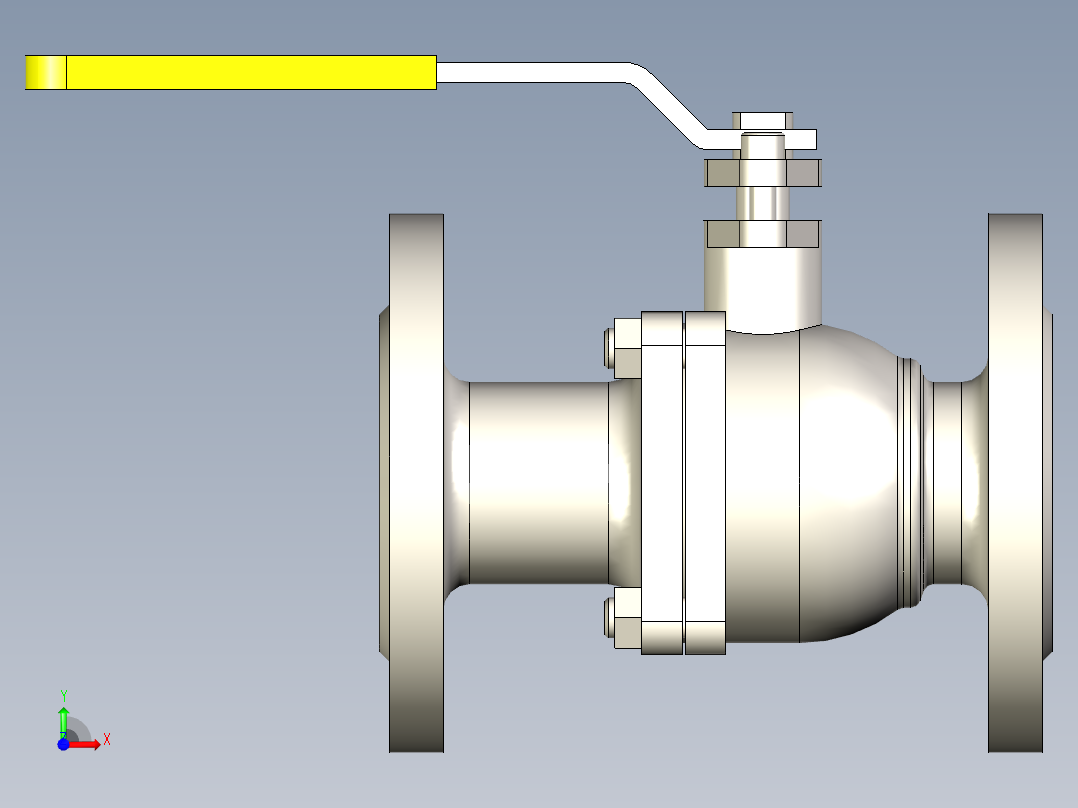 管道手动球阀-水管开关阀-手动阀门DN50铸钢球阀前视图