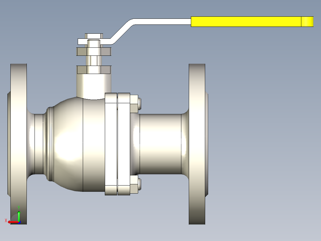 管道手动球阀-水管开关阀-手动阀门DN50铸钢球阀后视图