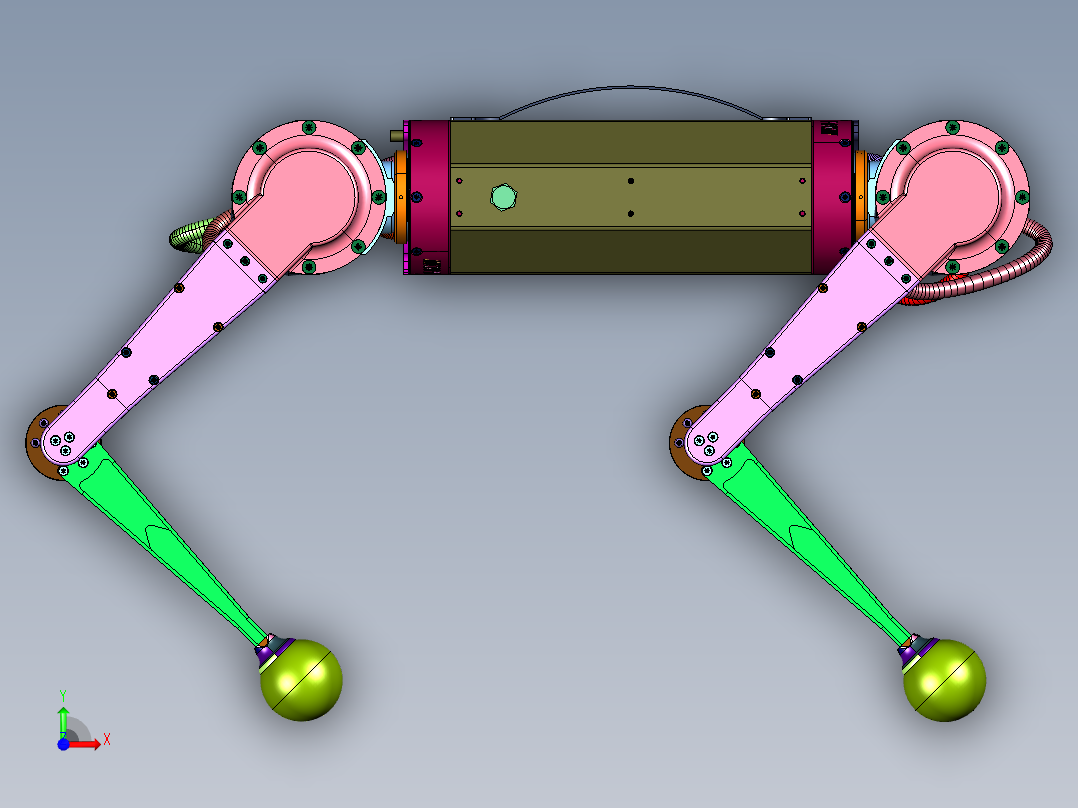 高性能奔跑狗机器人前视图