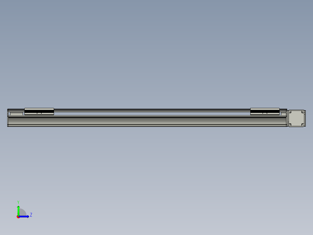 直线模组LHB17-L40-S1150-R(B)设计图纸左视图