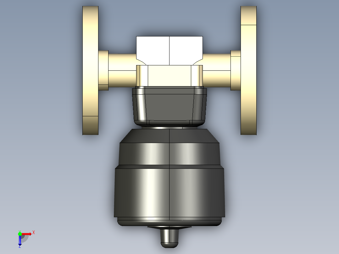9DKOMCP DA 气动隔膜阀双作用，固定法兰钻孔PN10 16。面对面根据EN 558-1 PP-H俯视图