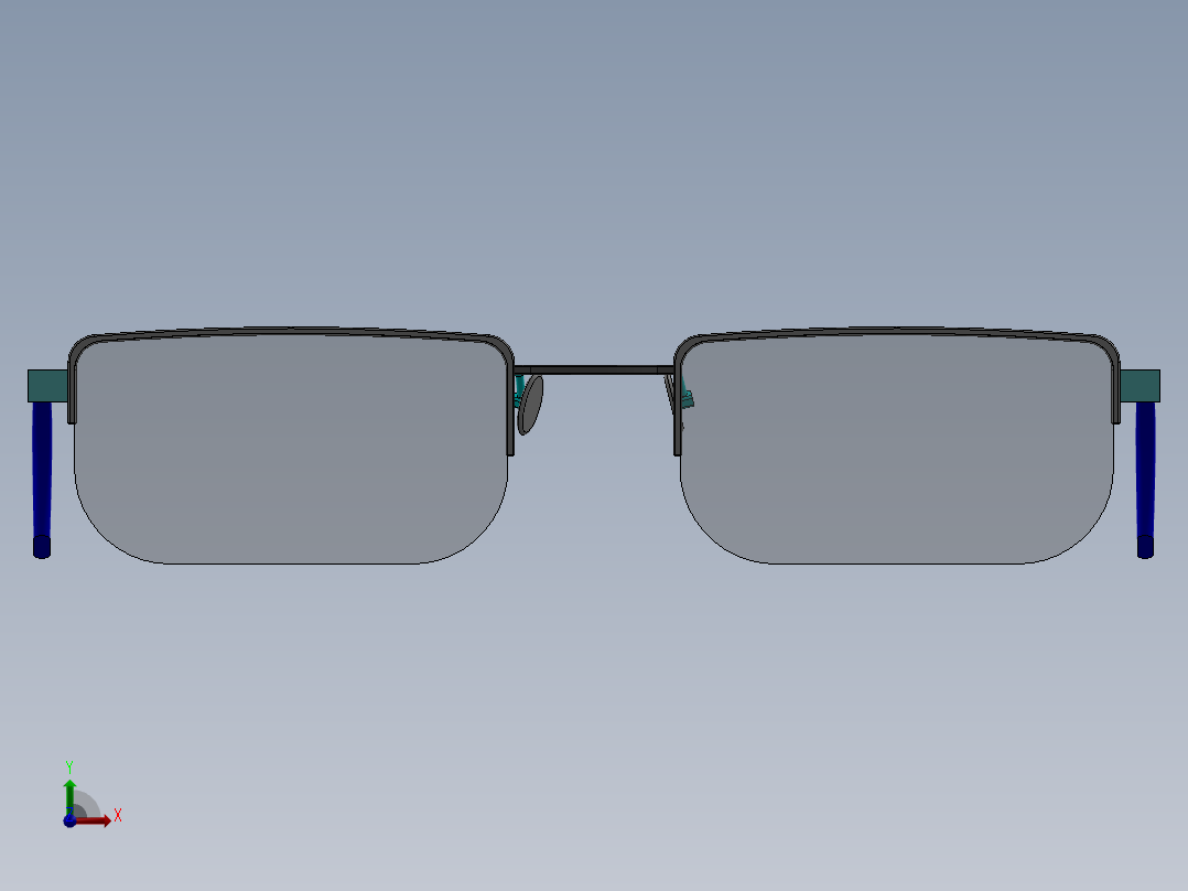 半框玻璃眼镜前视图