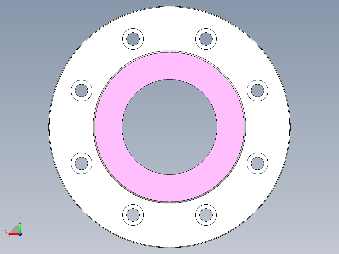 管道手动球阀-水管开关阀-手动阀门User Library-Flange C300DN100_FC300DN100.FCP后视图