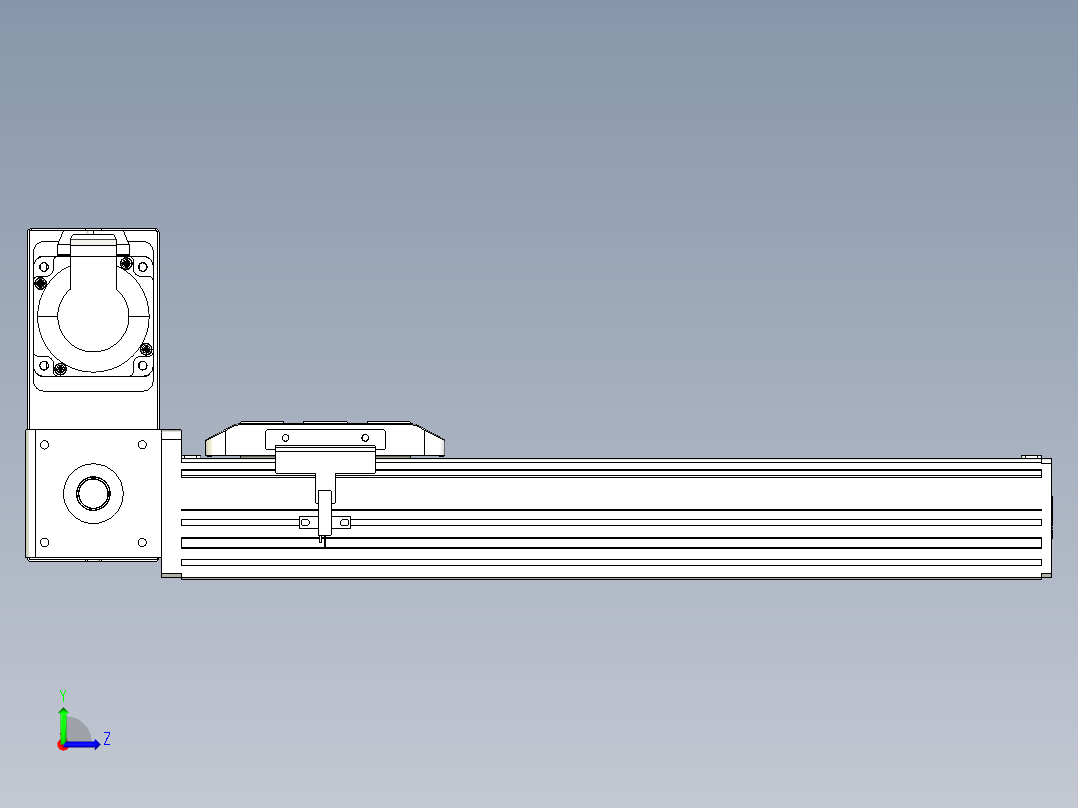 同步带全封闭直线模组TPA-HCB-85D-90-L250-LU-C-P20-N3左视图