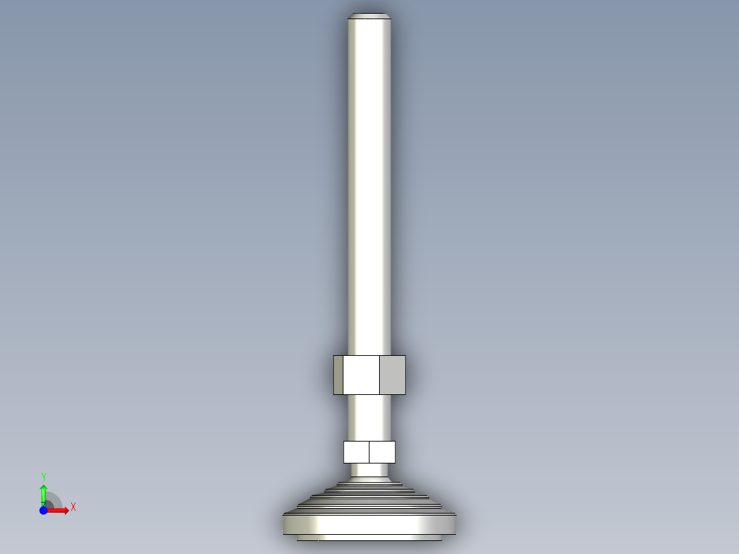 水平調整腳座(SUS製)LVA80-SUS-3D多系列多零件图纸模型前视图
