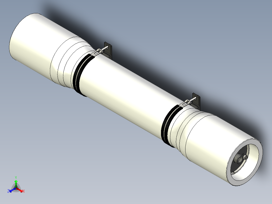 完整的压力容器BPV-8-1000-SP PROTEC正等轴测图