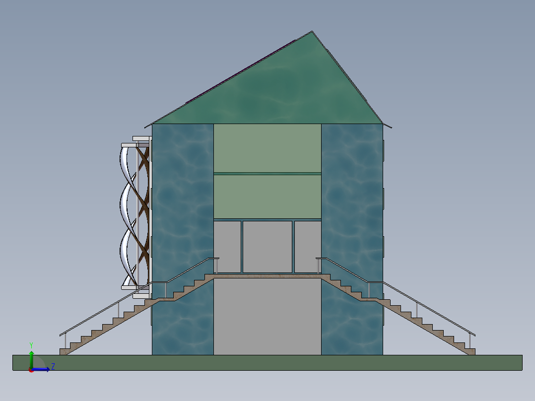 河北工业大学节能楼左视图