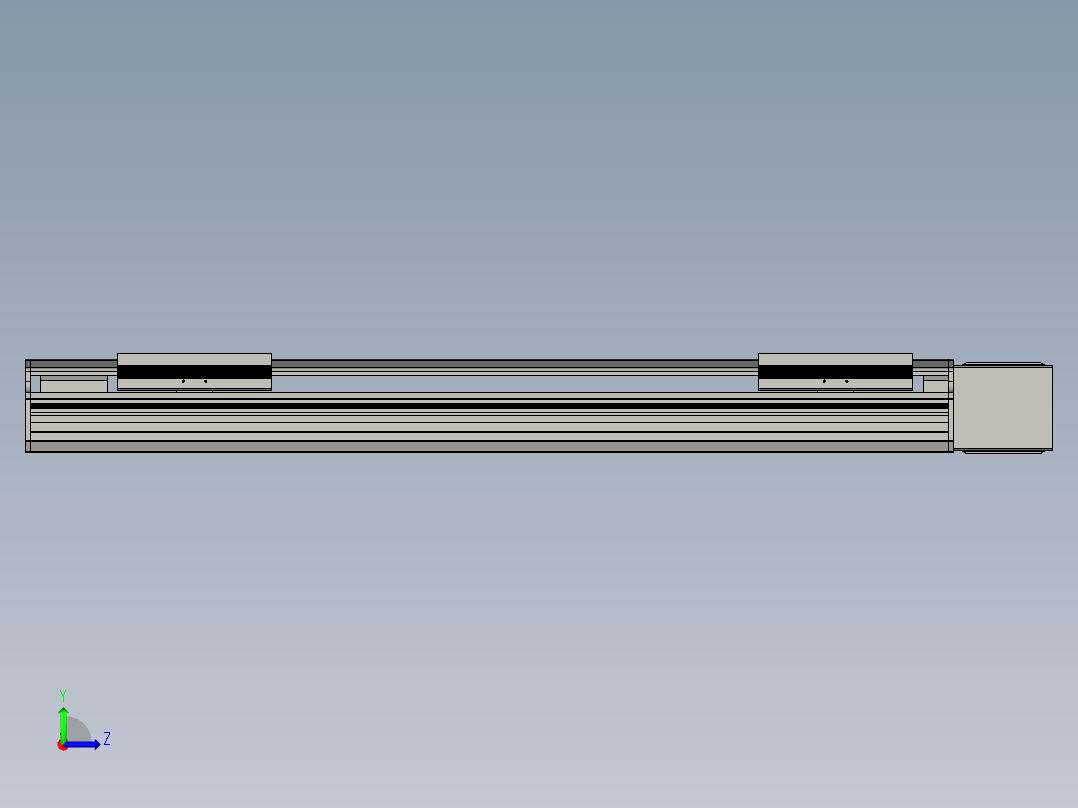 直线模组LHB17-L40-S600-L(B)设计图纸左视图