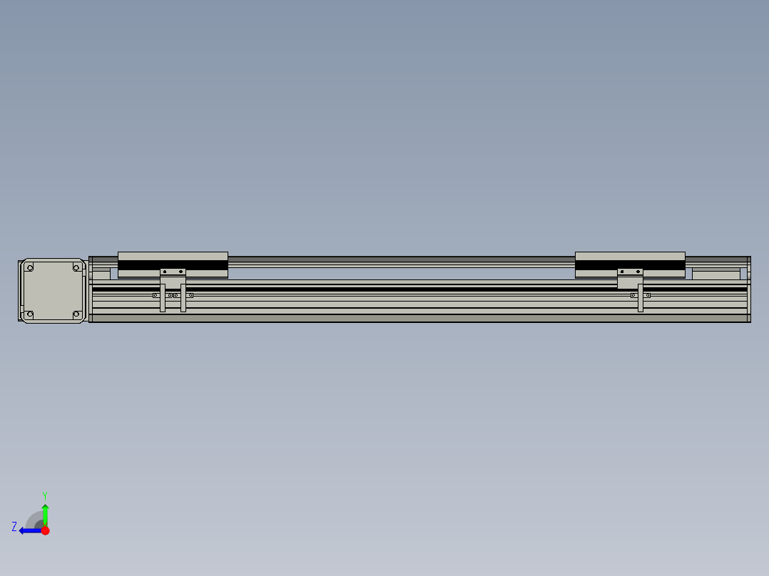 直线模组LHB17-L40-S600-L(B)设计图纸右视图