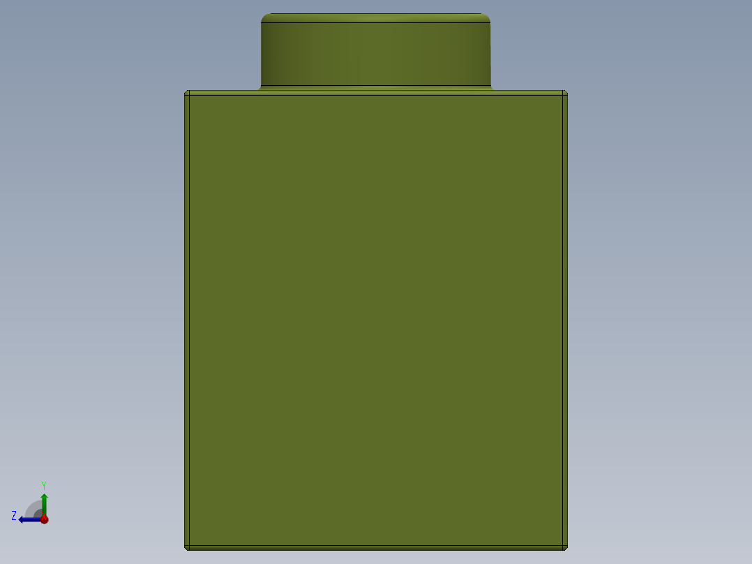 乐高机械组积木（横梁）-3701 Lime - Bright Yellowish Green Technic Brick 1 x 4 with Holes右视图