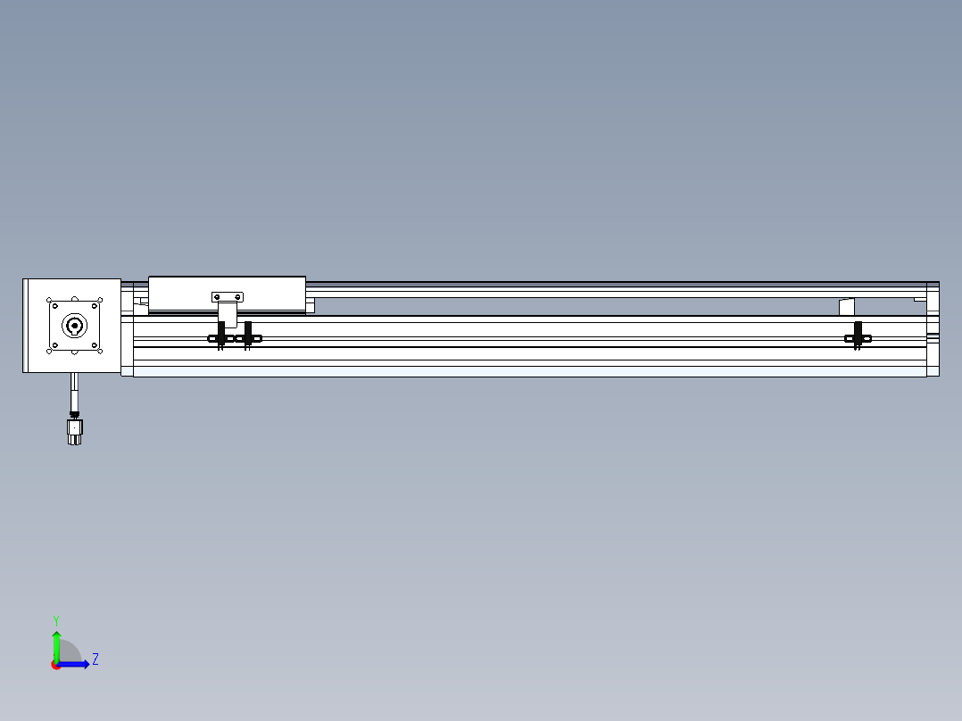 东锦同步带传动-直线滑台模组DH170B-L150-S500-BL-P400W-C3左视图