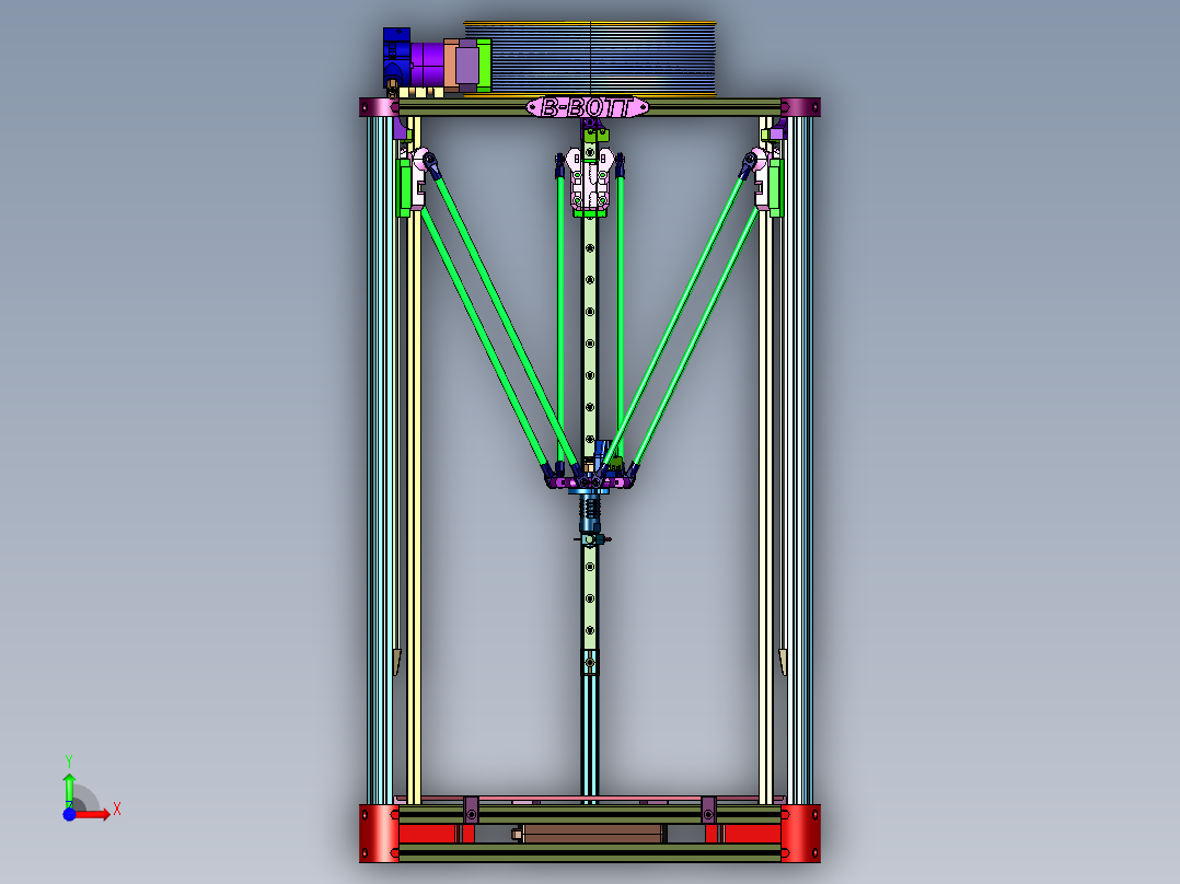 大型FDM定做delta并联臂整机前视图