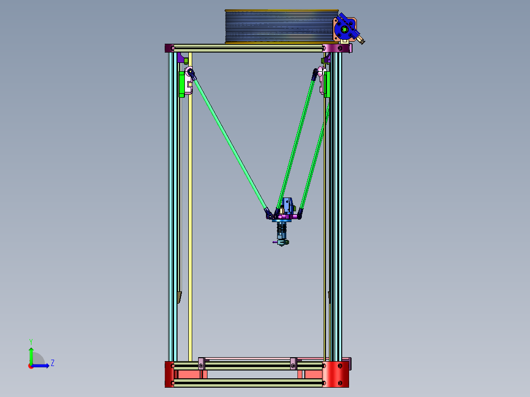 大型FDM定做delta并联臂整机左视图