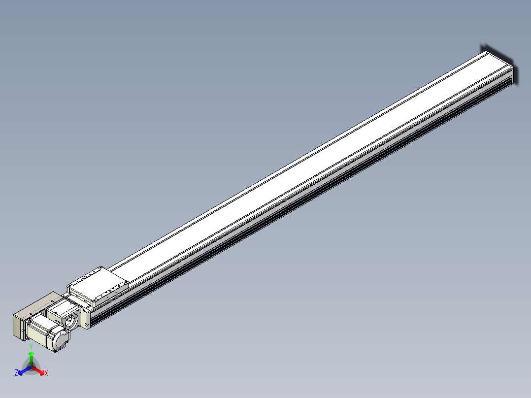 同步带全封闭直线模组TPA-HCB-105D-90-L1350-ML-Y-P20-N3正等轴测图