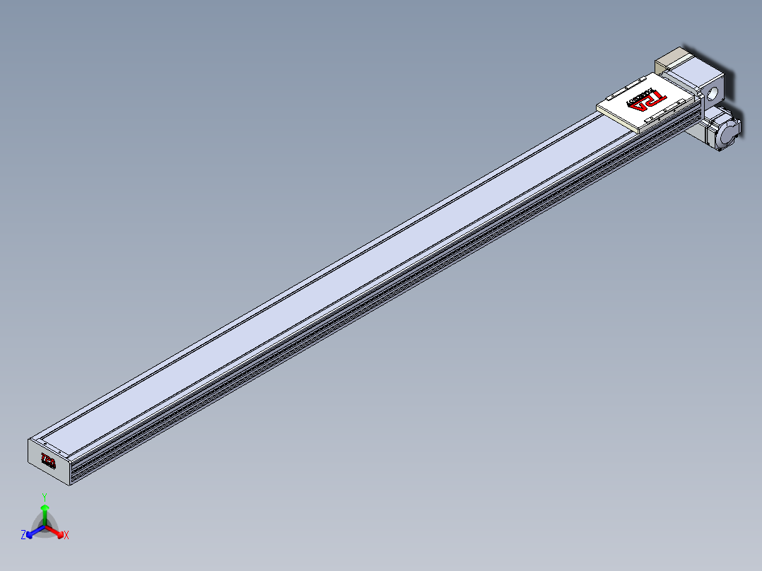 同步带全封闭直线模组TPA-HCB-110D-90-L1450-RP-Y-P40-N3正等轴测图