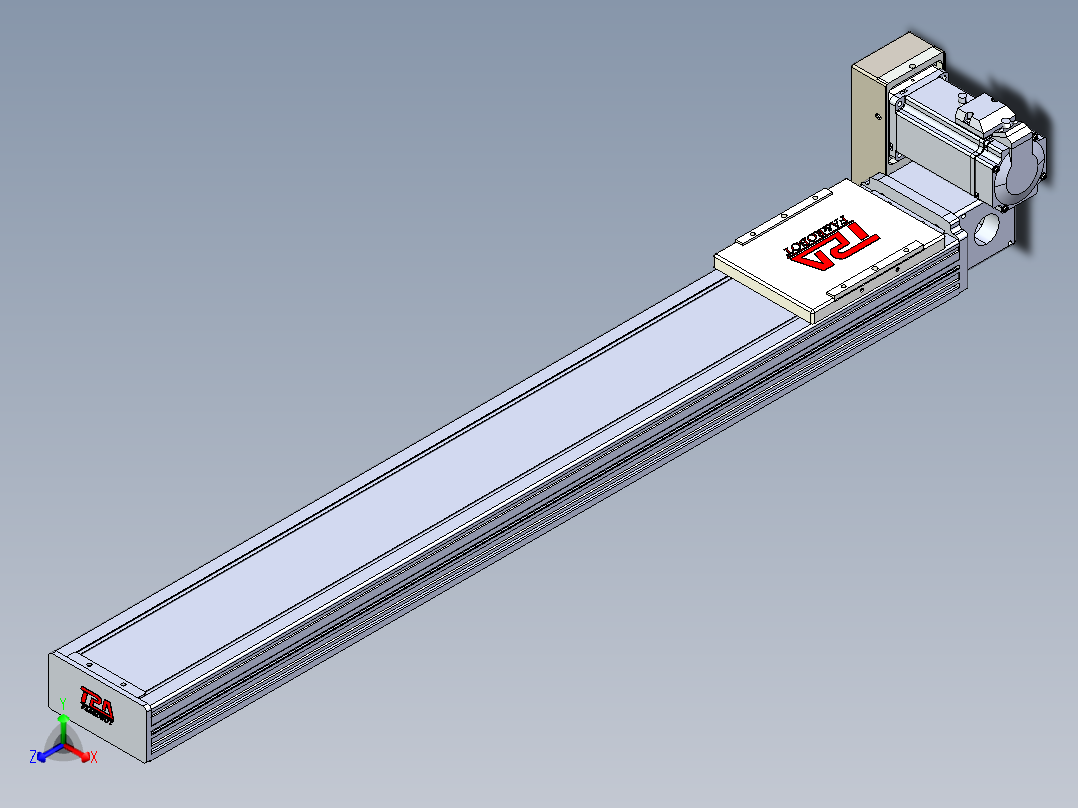 同步带全封闭直线模组TPA-HCB-110D-90-L700-RU-Y-P40-N3正等轴测图