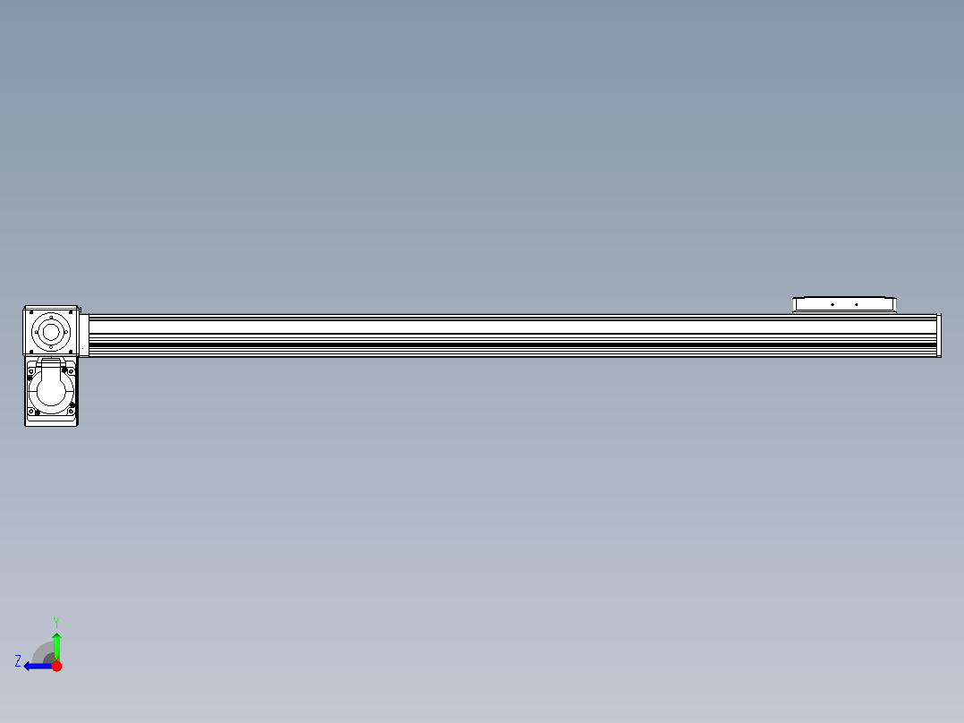 同步带全封闭直线模组TPA-HCB-105D-90-L850-LP-Y-P20-N3右视图