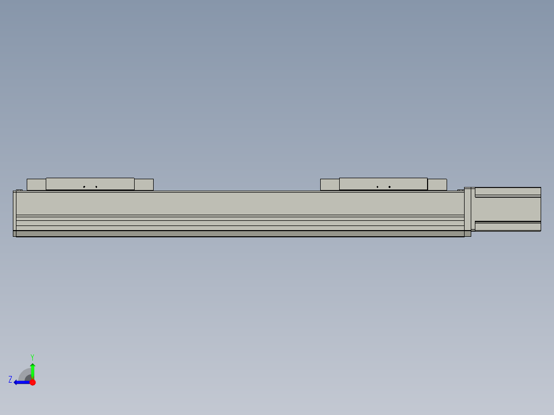 直线模组LHC17-S500-M设计图纸右视图