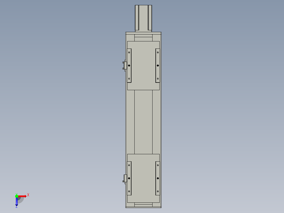 直线模组LHC17-S500-M设计图纸俯视图