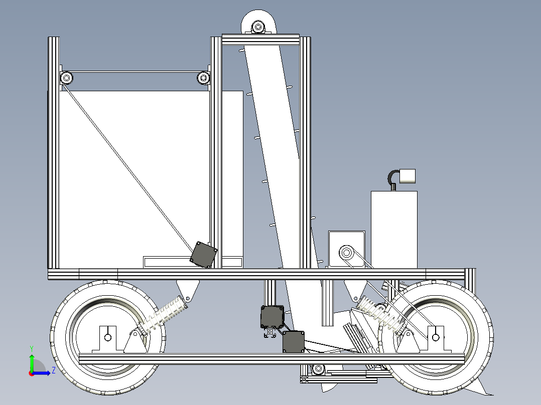 沙滩垃圾自动清理车左视图