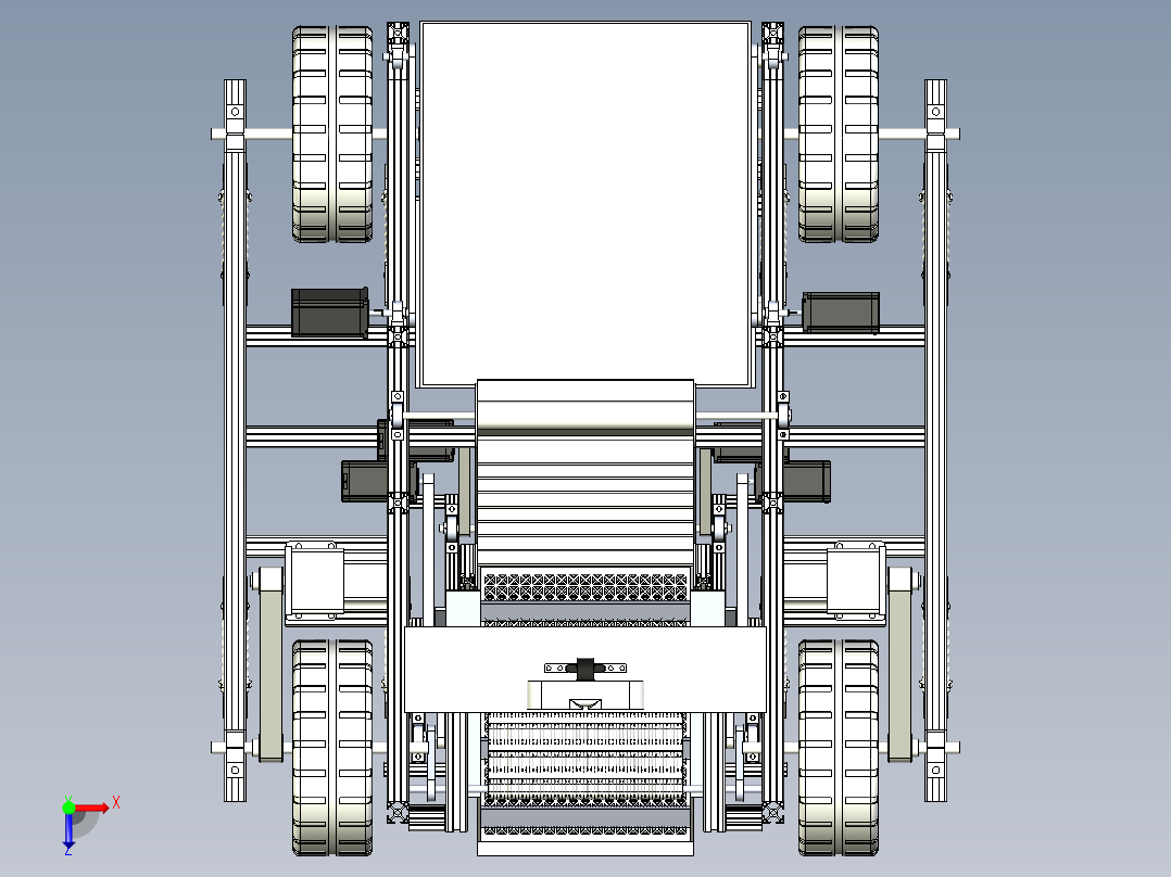 沙滩垃圾自动清理车俯视图