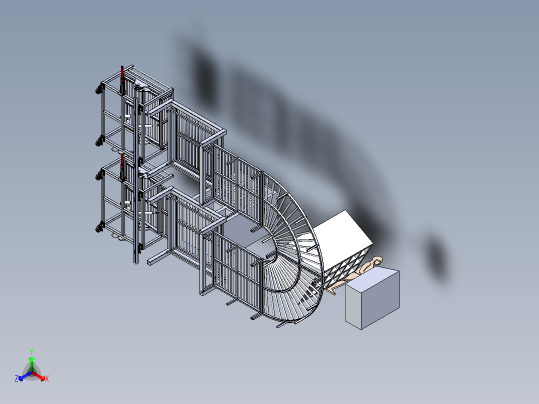 U型辊筒输送线主视图