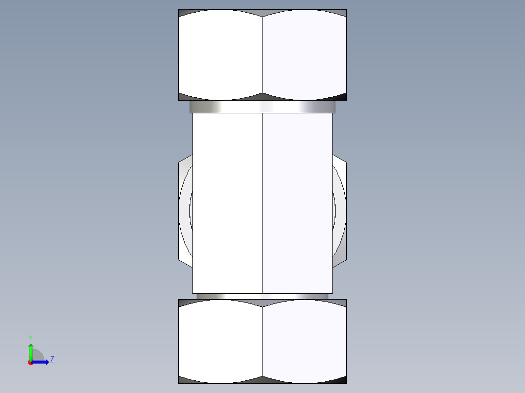 卡套式工业通用硬管接头EO_Swivel_nut_run_tee_EL38S71左视图