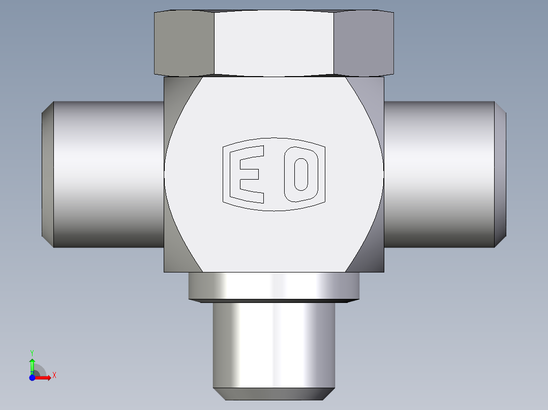 卡套式工业通用硬管接头EO_High_pressure_banjo_tee_TH06LMOMD71前视图