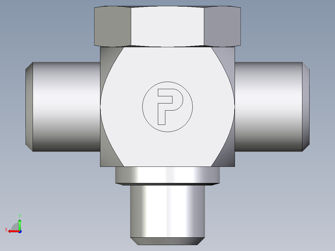 卡套式工业通用硬管接头EO_High_pressure_banjo_tee_TH06LMOMD71后视图