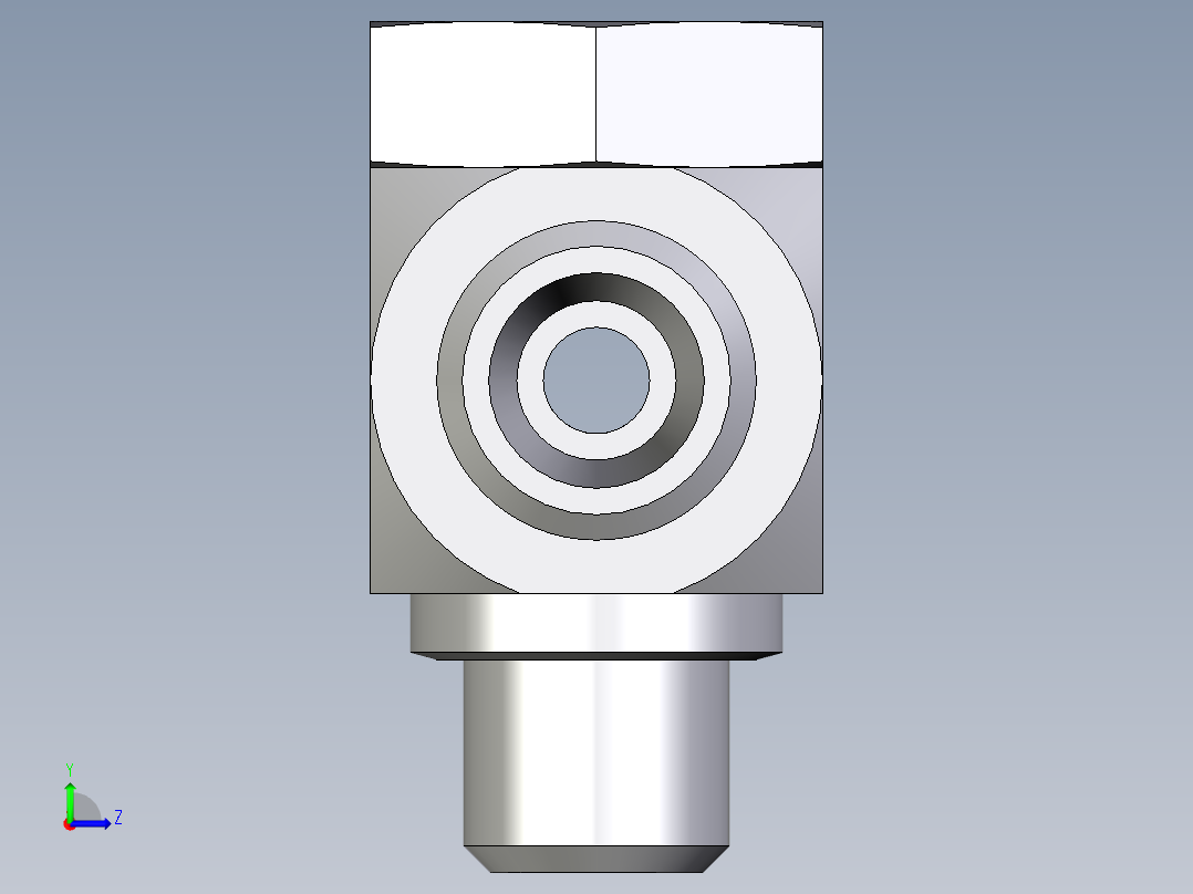 卡套式工业通用硬管接头EO_High_pressure_banjo_tee_TH06LMOMD71左视图